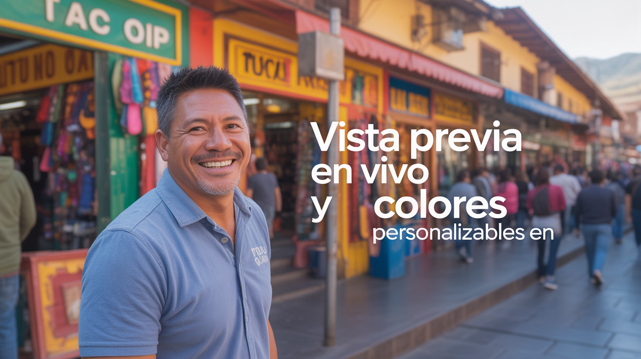 Vista previa en vivo y colores personalizables en el constructor web